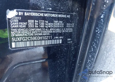 2014 BMW X6 xDrive35I z USA, uszkodzony, nr VIN 5UXFG2C59E0H10211